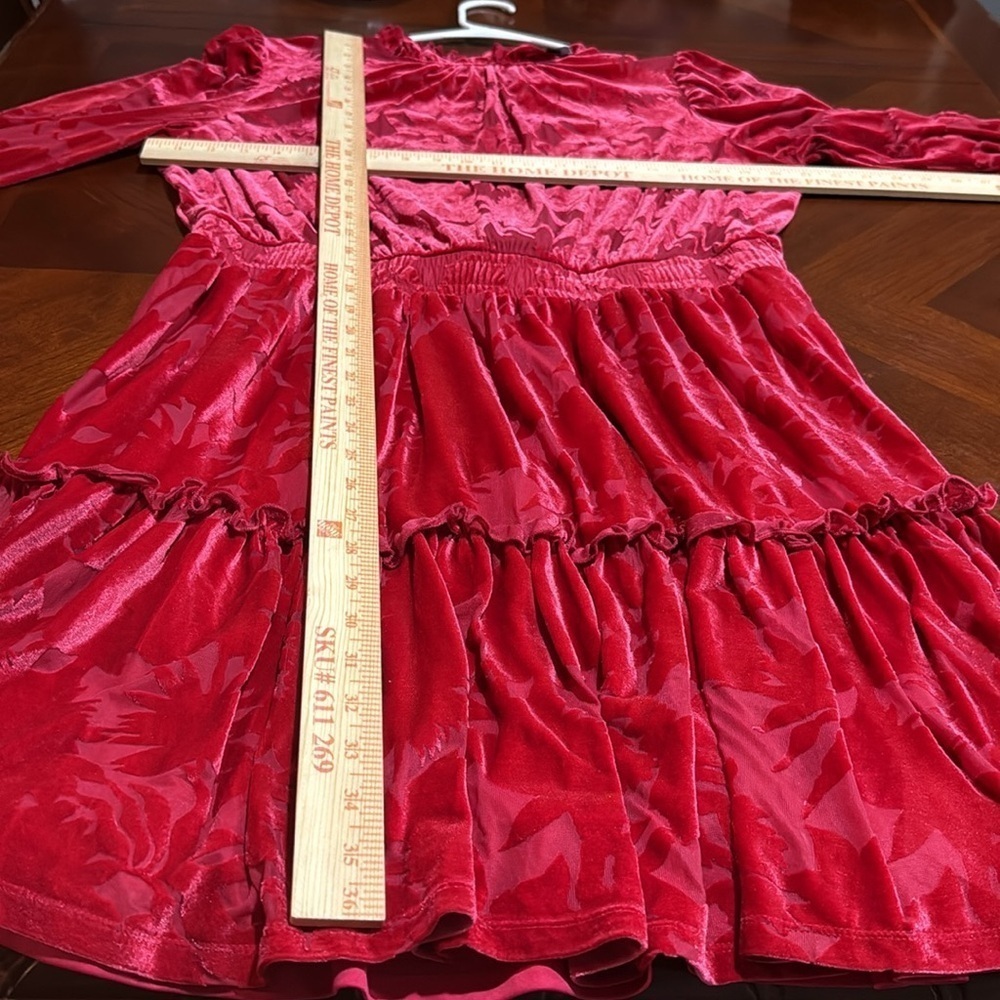 Eloquii Pink Mock Neck Barbiecore Midi Dress velvet burnout romantic formal - Picture 13 of 14